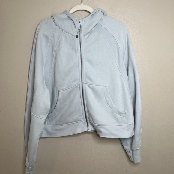 lululemon scuba hoodie Oversized Relaxed Fit Full Zip Crop Mirror Blue Powder XL - Picture 4 of 12